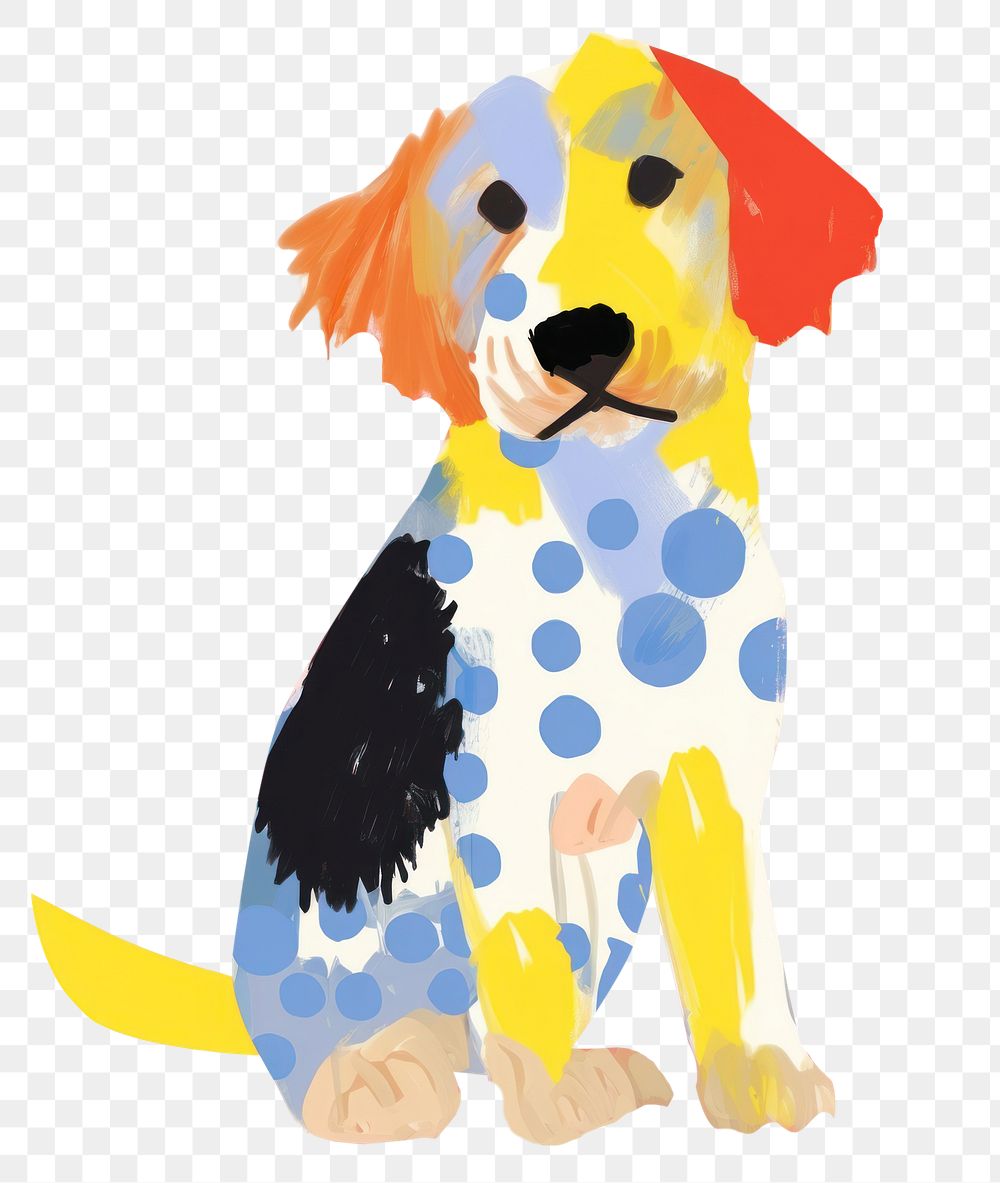 PNG A dog art painting mammal. AI generated Image by rawpixel.