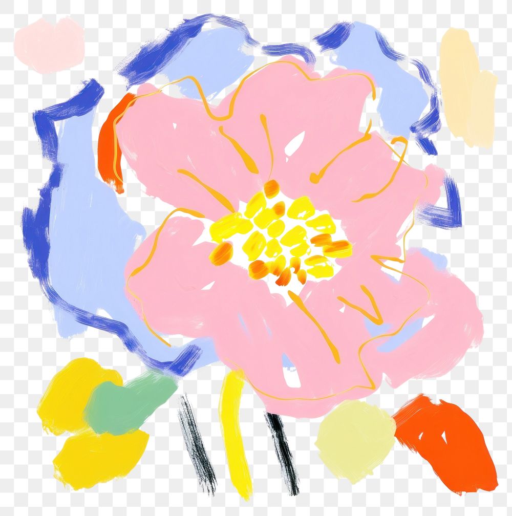PNG A flower abstract painting pattern. .