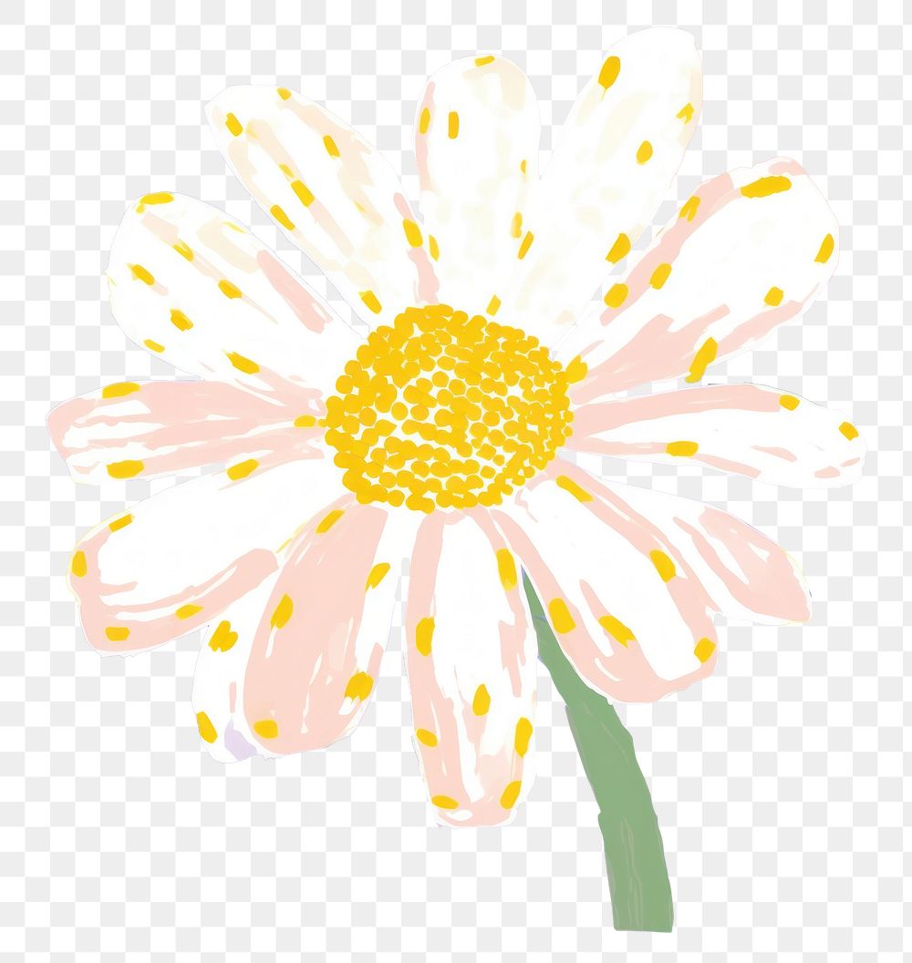 PNG Daisy painting pattern flower. AI generated Image by rawpixel.