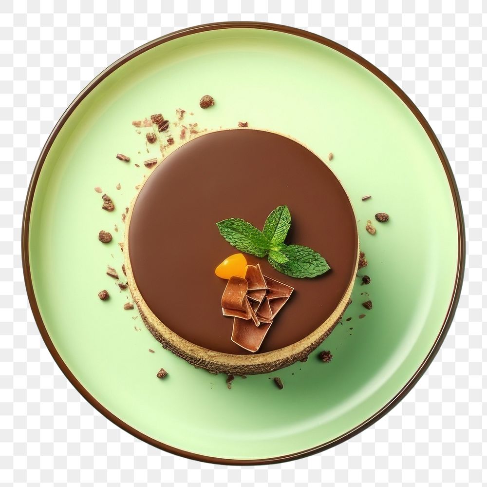 PNG  Mousse cake dessert mousse plate. AI generated Image by rawpixel.