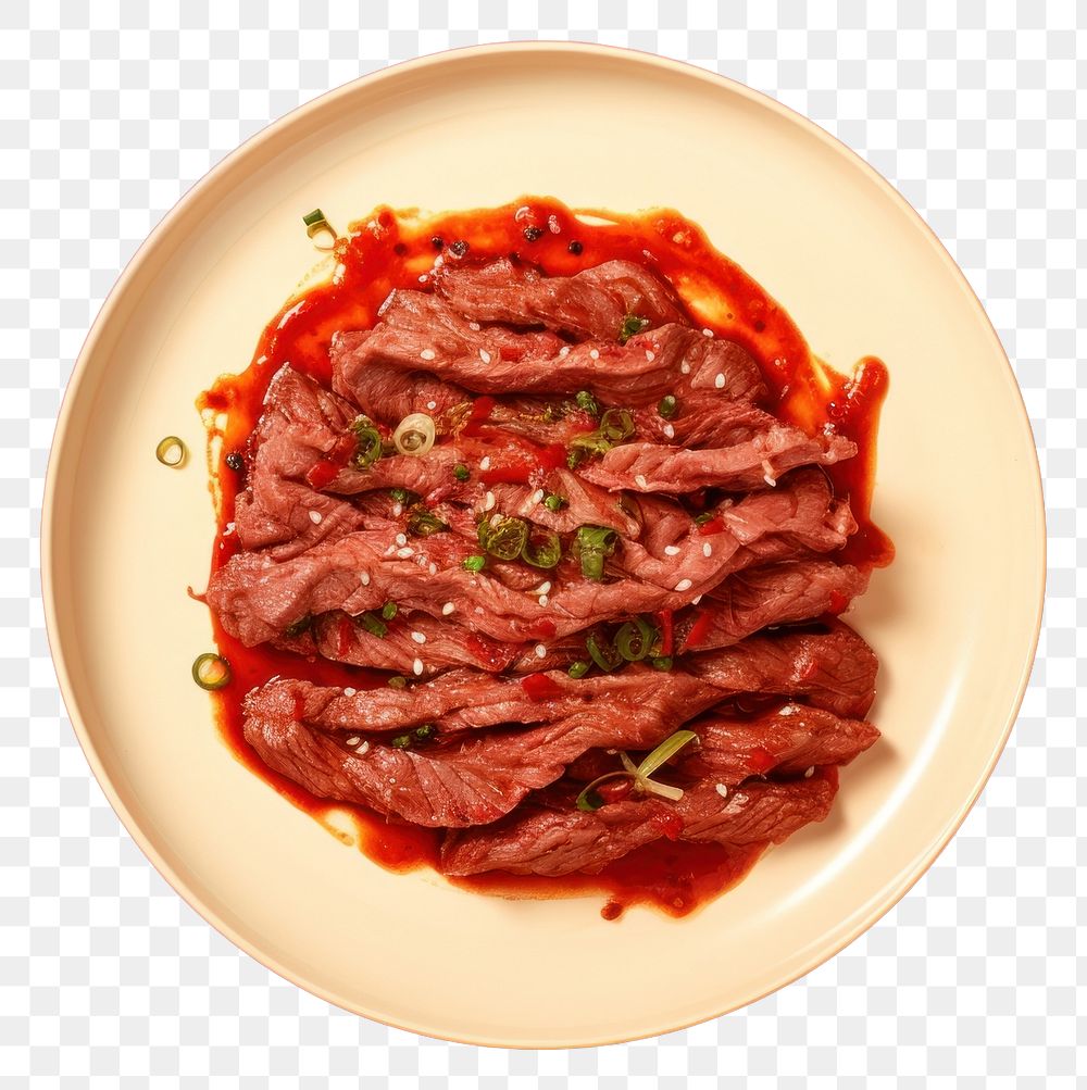 PNG  Bulgogi meat beef food. AI generated Image by rawpixel.