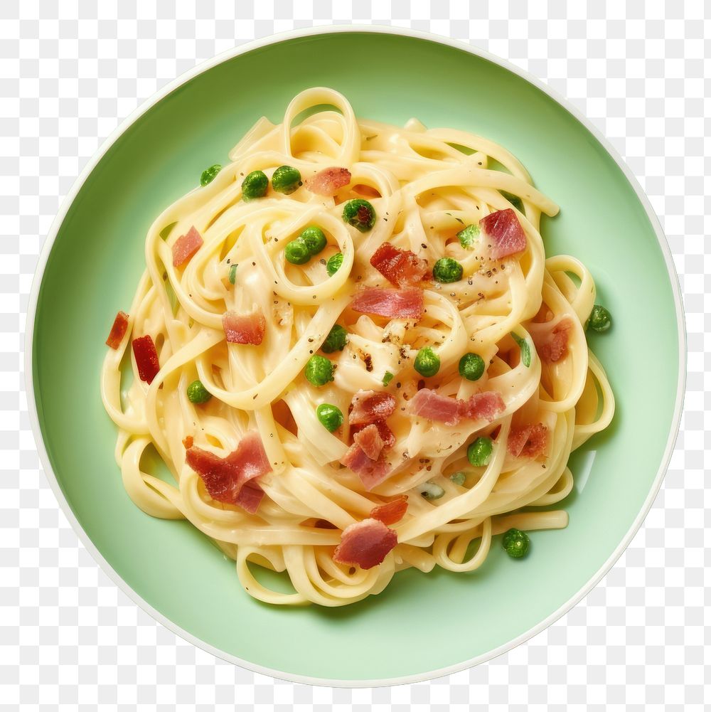 PNG  Carbonara spaghetti carbonara pasta. AI generated Image by rawpixel.