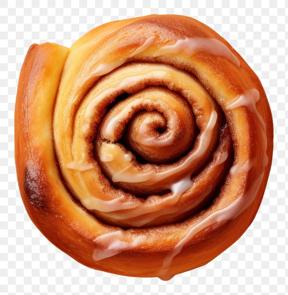 PNG  Cinnamon roll spiral bread food. AI generated Image by rawpixel.