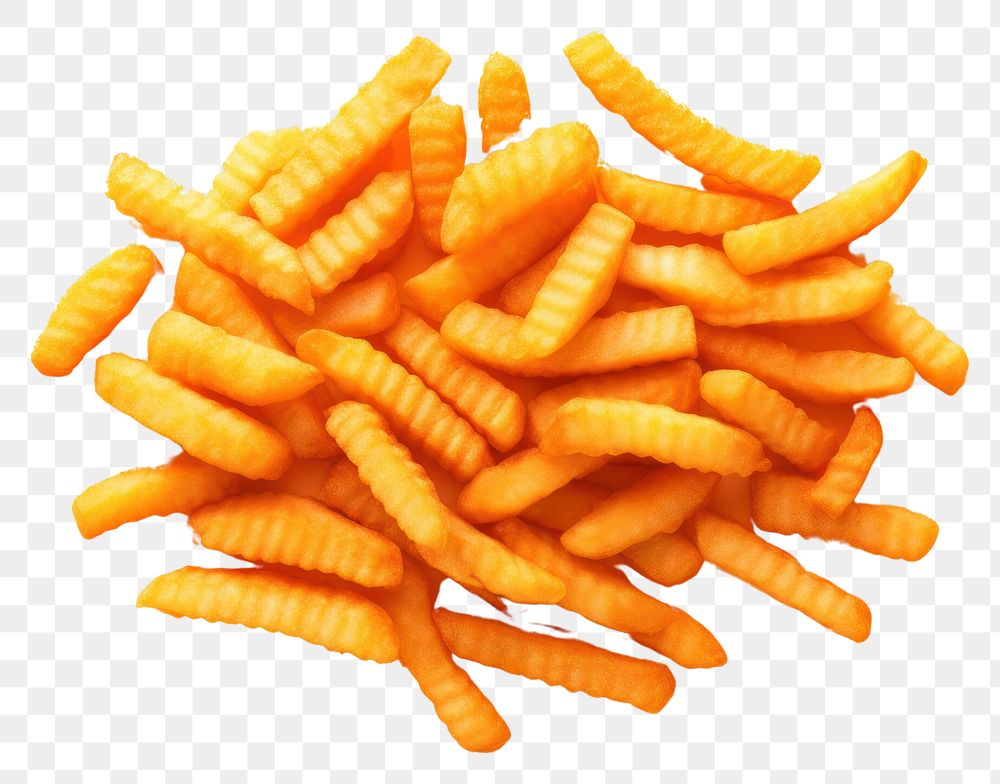 PNG  Crispy chicken fries yellow food orange background. AI generated Image by rawpixel.