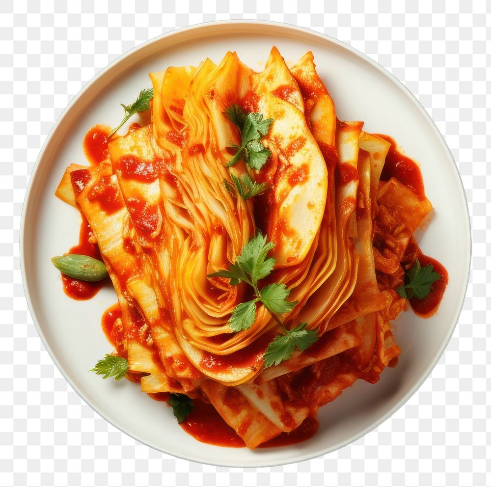 PNG  Delicious kimchi plate food meal. AI generated Image by rawpixel.