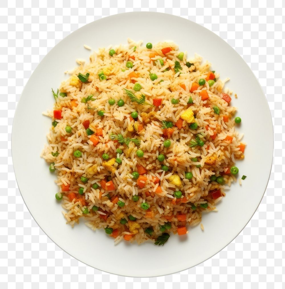 PNG  Fried rice plate food ingredient. 