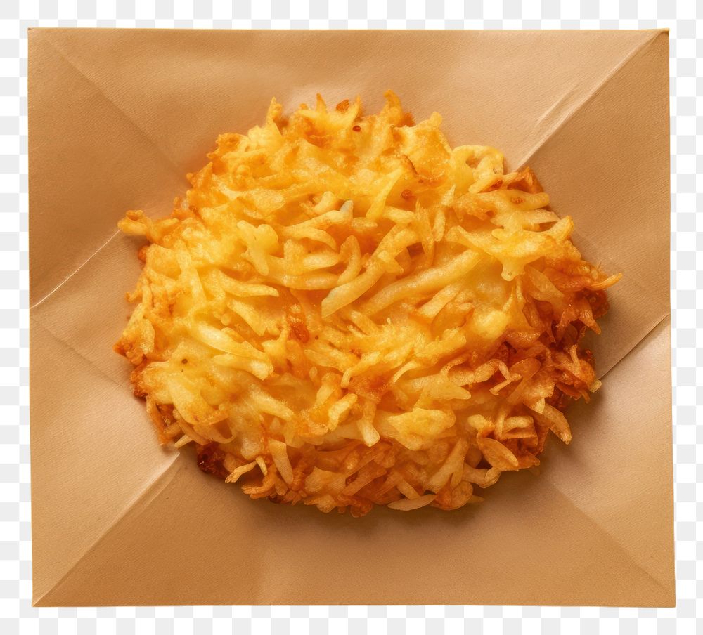 PNG  Hashbrown paper food spaghetti. AI generated Image by rawpixel.