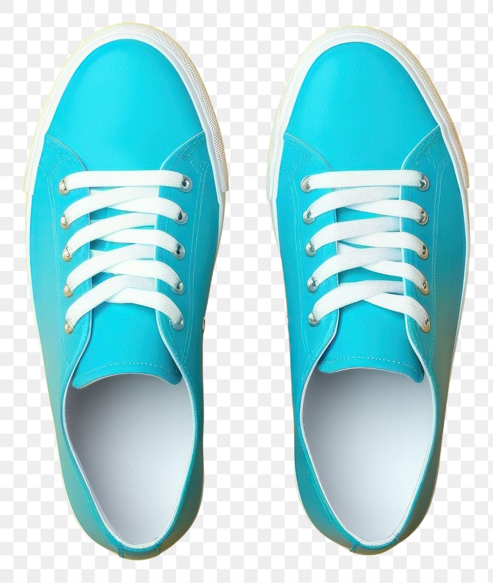 PNG  Sneakers footwear shoe turquoise. AI generated Image by rawpixel.