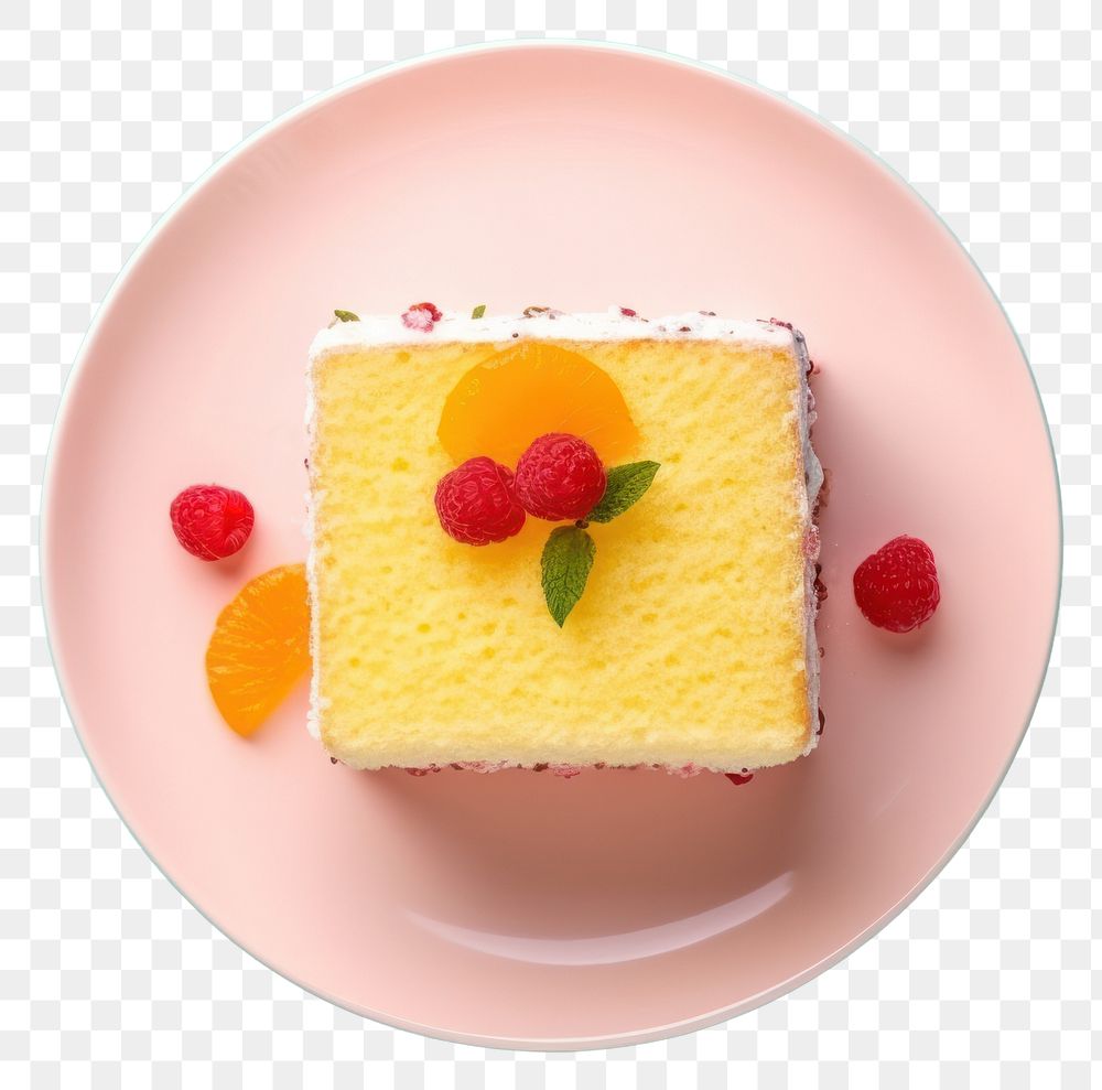 PNG  Sponge cake cheesecake dessert plate. AI generated Image by rawpixel.