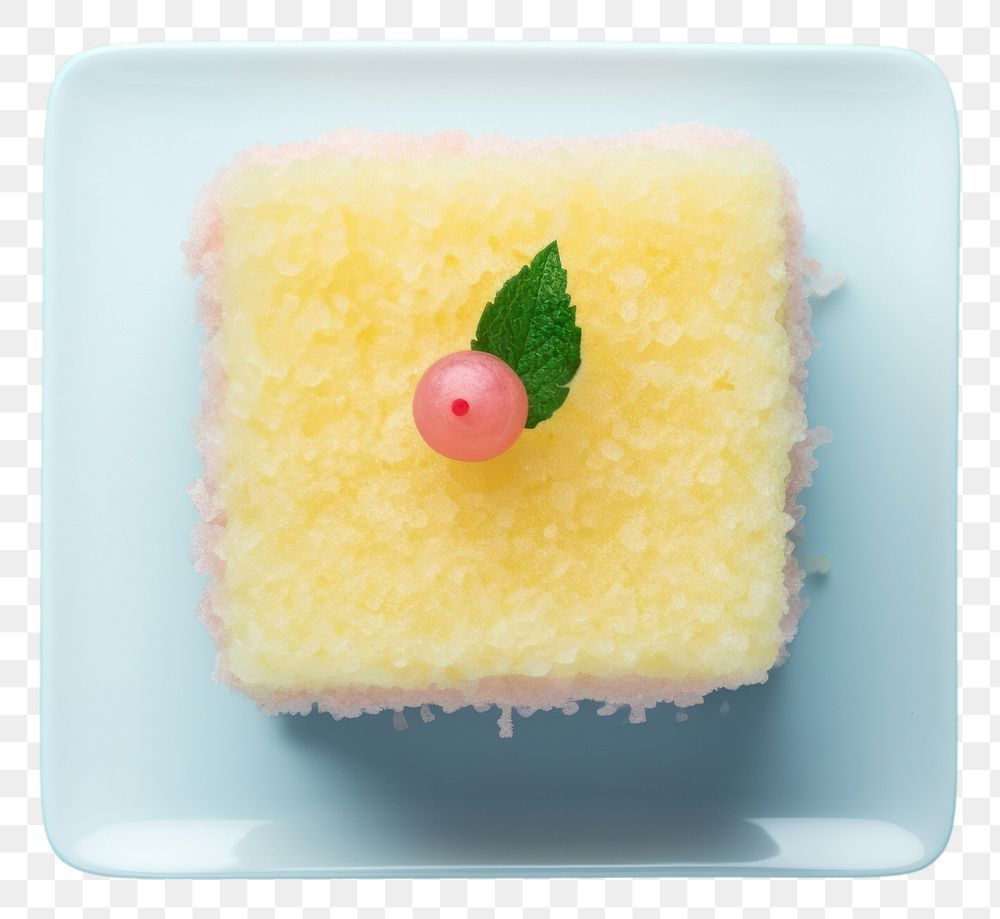 PNG  Sponge cake dessert plate food. AI generated Image by rawpixel.