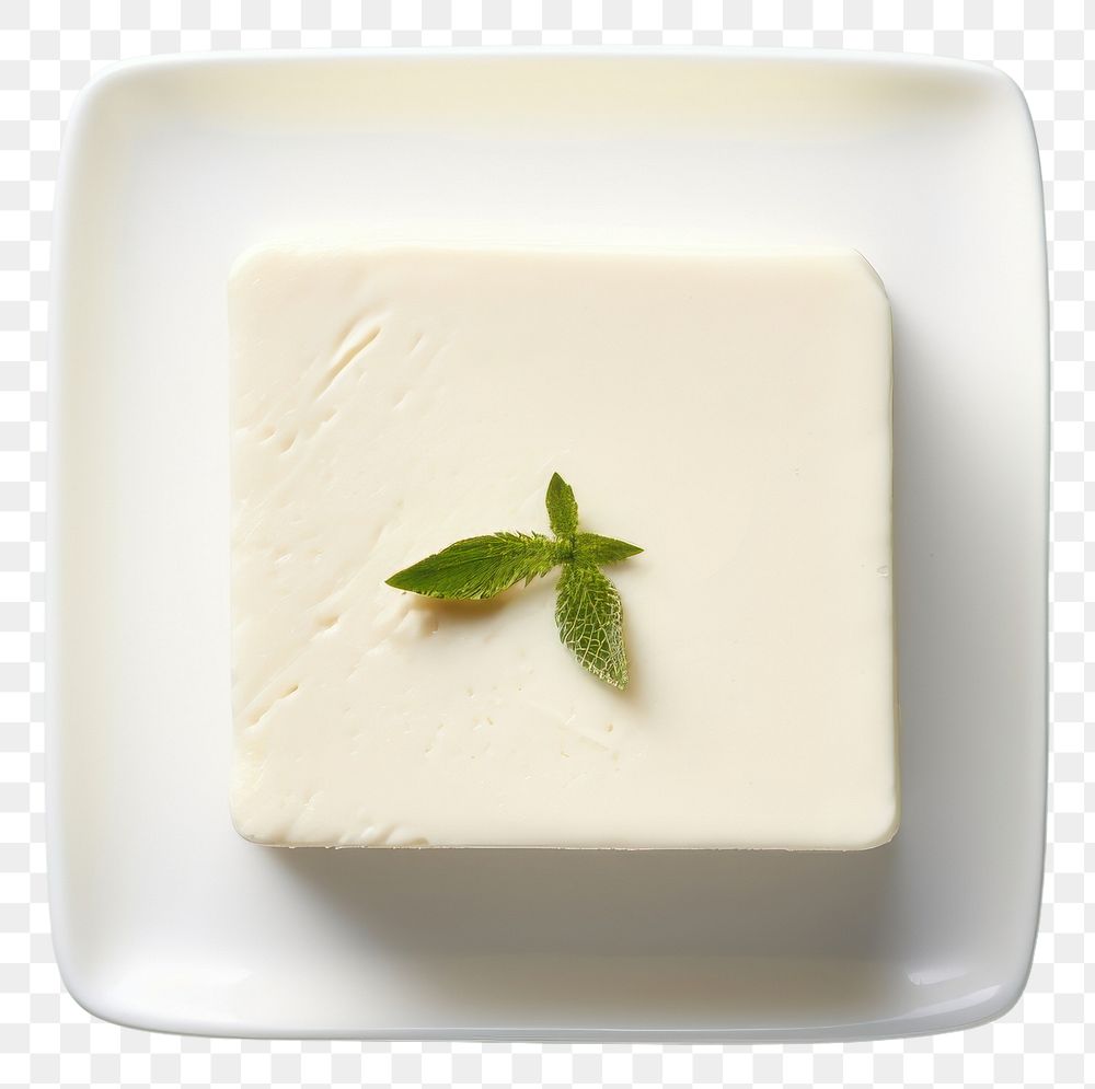 PNG  Tofu plate food semifreddo. AI generated Image by rawpixel.