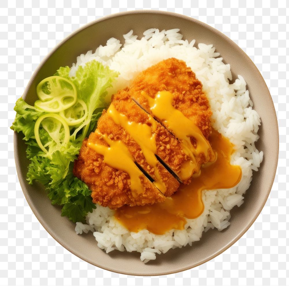 PNG  Tonkatsu Curry and rice tonkatsu yellow curry. AI generated Image by rawpixel.
