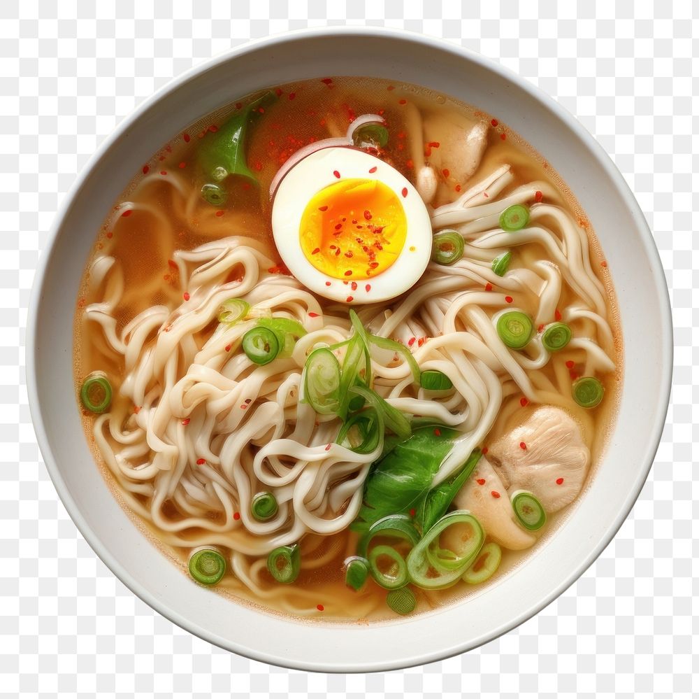 PNG  Tonkotsu ramen plate soup food. AI generated Image by rawpixel.