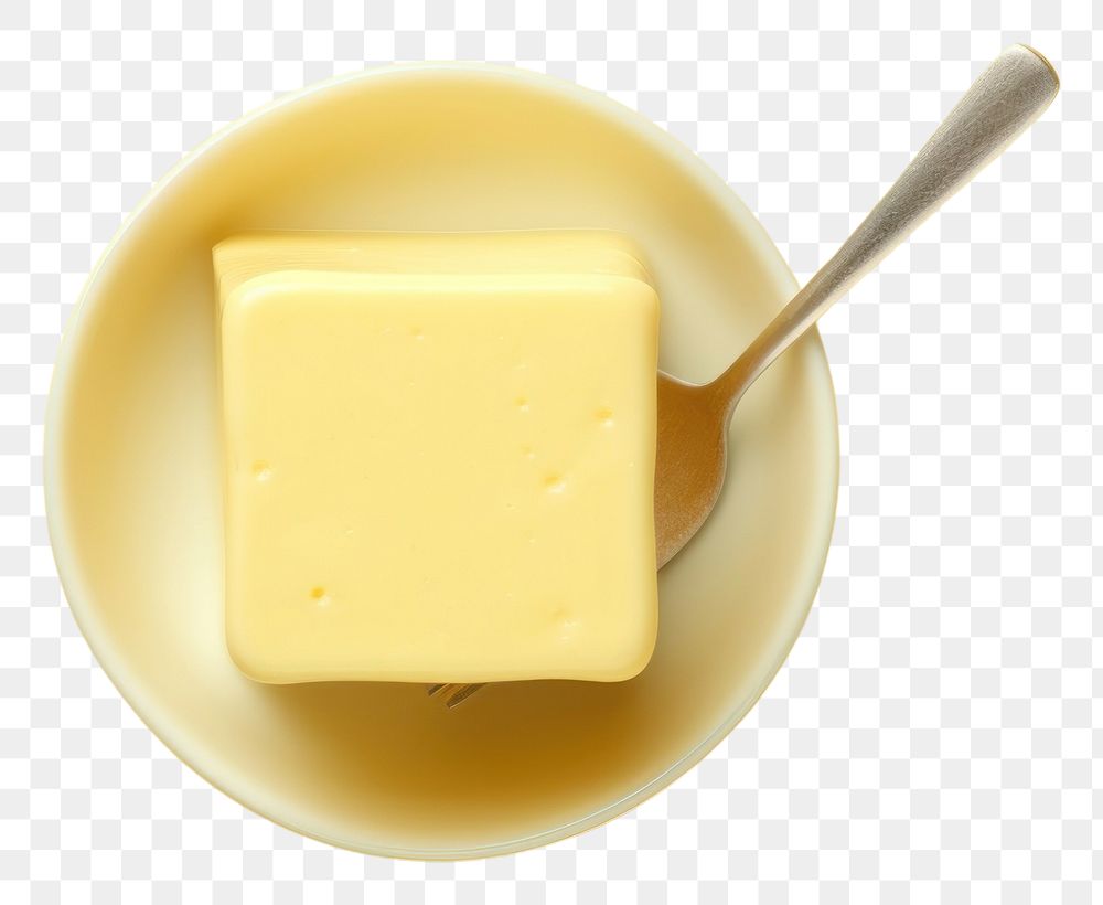 PNG  Yellow tofu spoon food refreshment. AI generated Image by rawpixel.