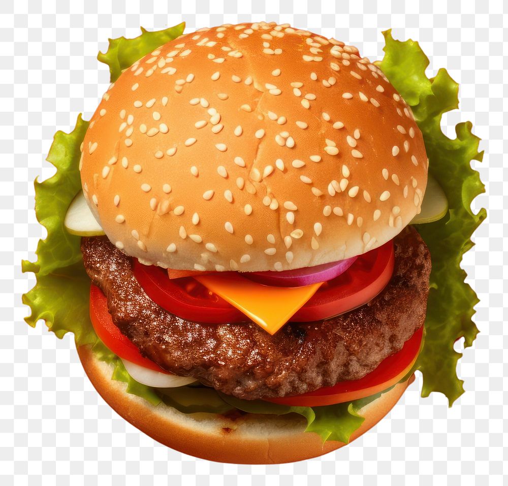 PNG  Hamburger hamburger food red. AI generated Image by rawpixel.