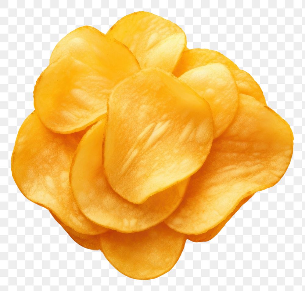 PNG  Potato chip yellow plant orange background. AI generated Image by rawpixel.