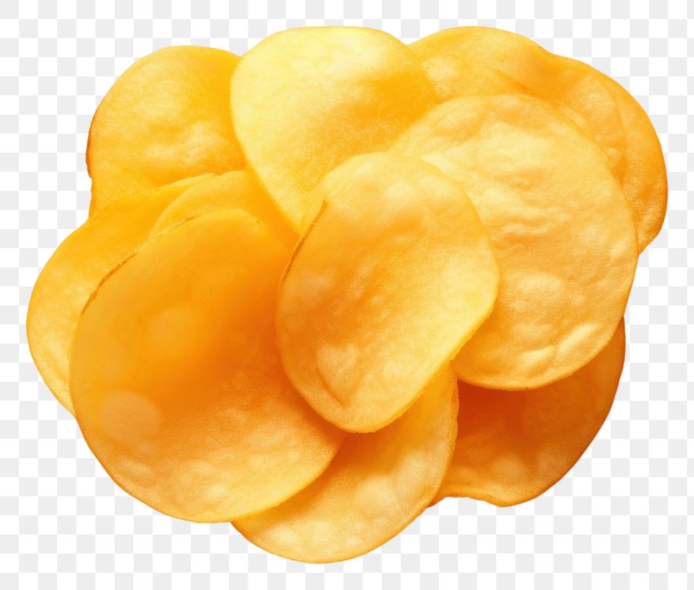 PNG  Potato chip orange background freshness blossom. AI generated Image by rawpixel.