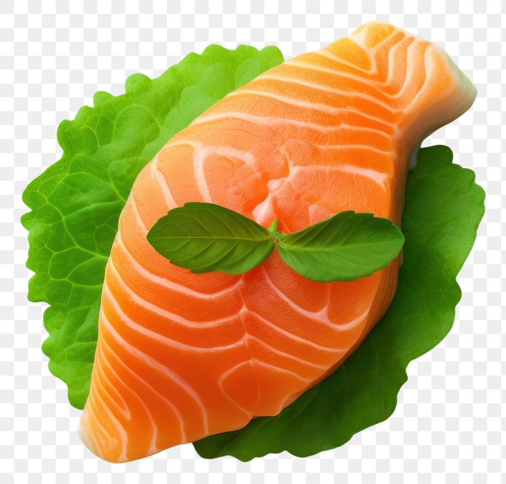 PNG  Salmon sashimi fruit green food. AI generated Image by rawpixel.