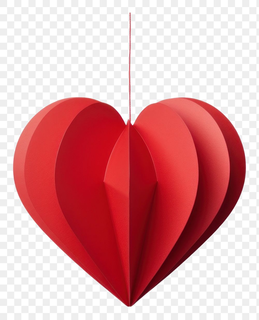 PNG Red paper shaped heart hanging from the top white background celebration creativity. AI generated Image by rawpixel.