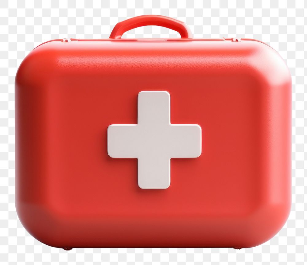 PNG  First aid kit luggage medicine baggage. AI generated Image by rawpixel.