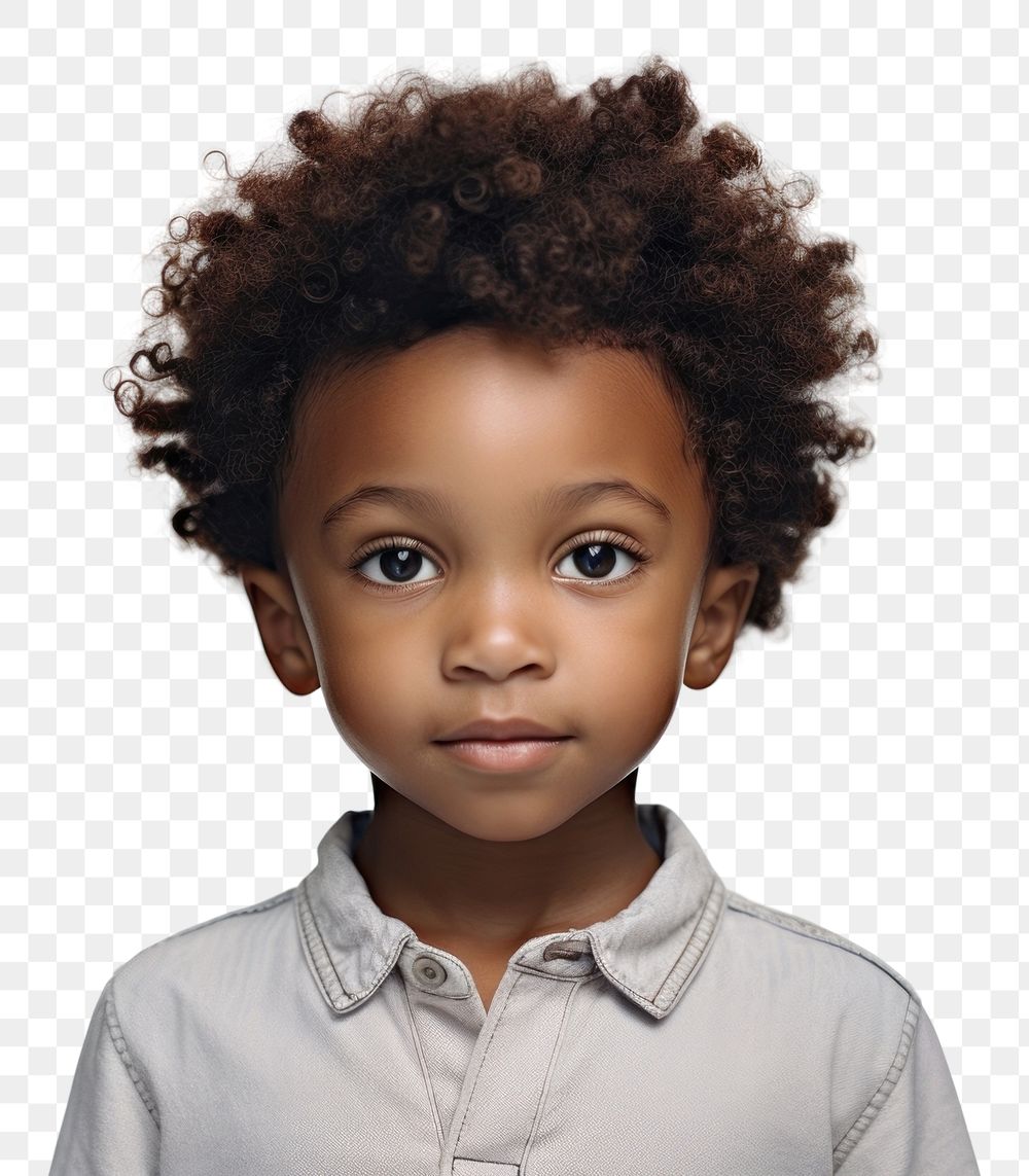 PNG African american child portrait photography hairstyle. AI generated Image by rawpixel.