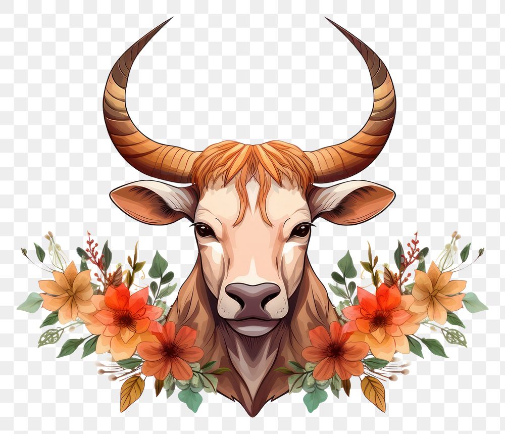PNG  Taurus livestock mammal cattle. AI generated Image by rawpixel.