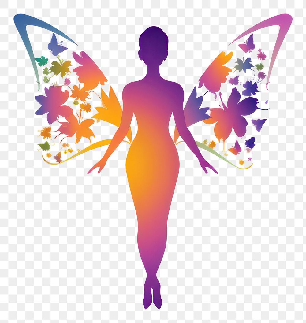 PNG  Fairy silhouette purple fairy. AI generated Image by rawpixel.