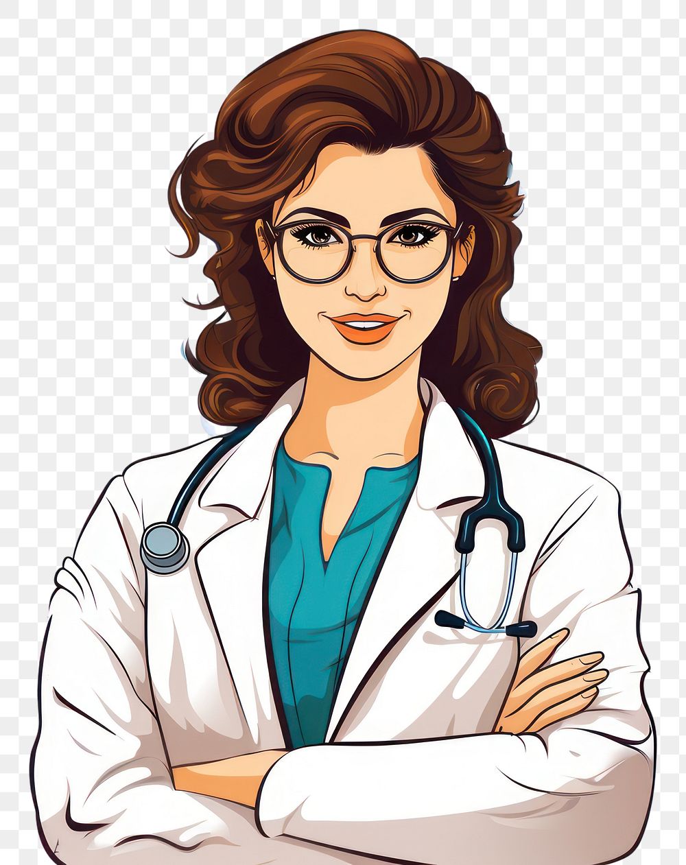 PNG  Woman doctor adult white background stethoscope. AI generated Image by rawpixel.