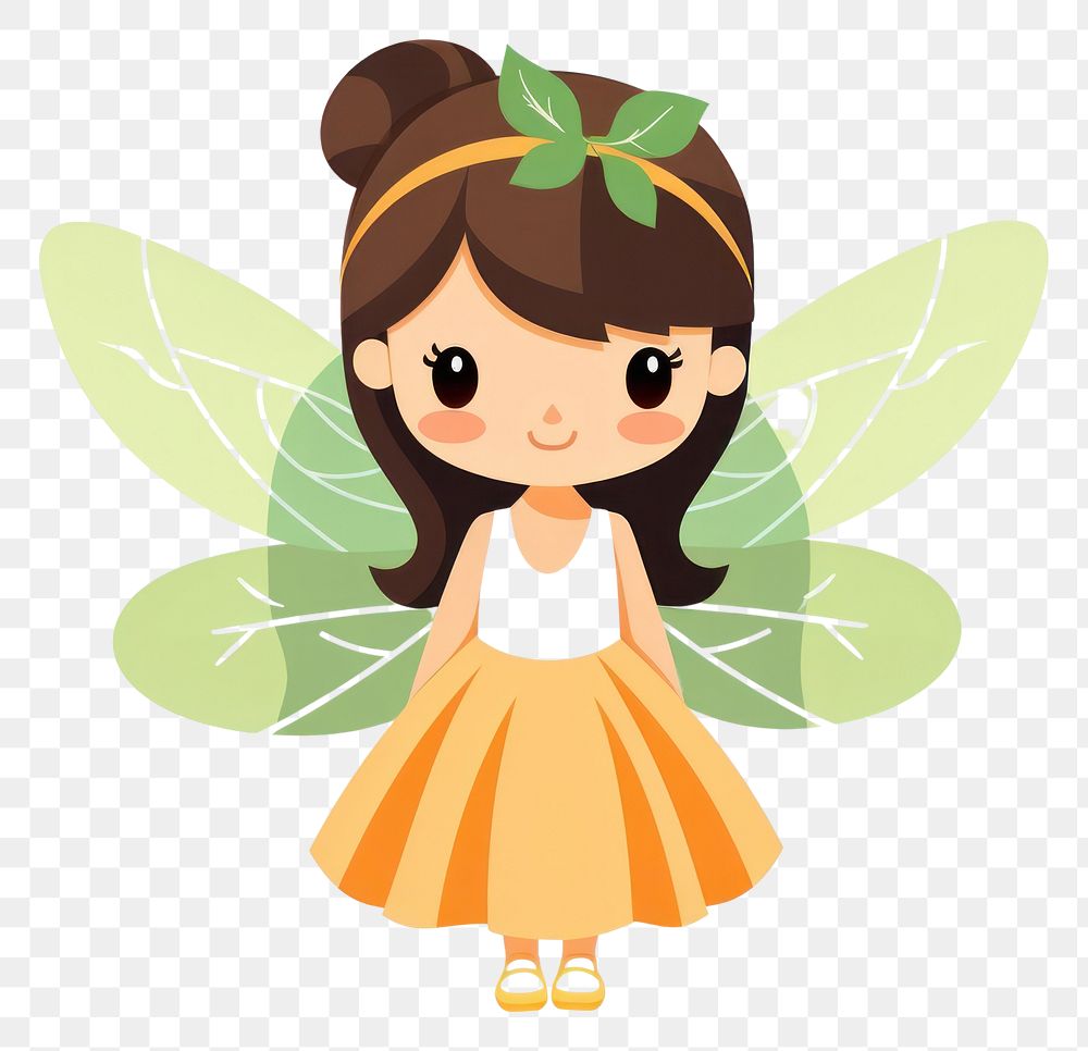 PNG  Fairy cartoon fairy white background. AI generated Image by rawpixel.