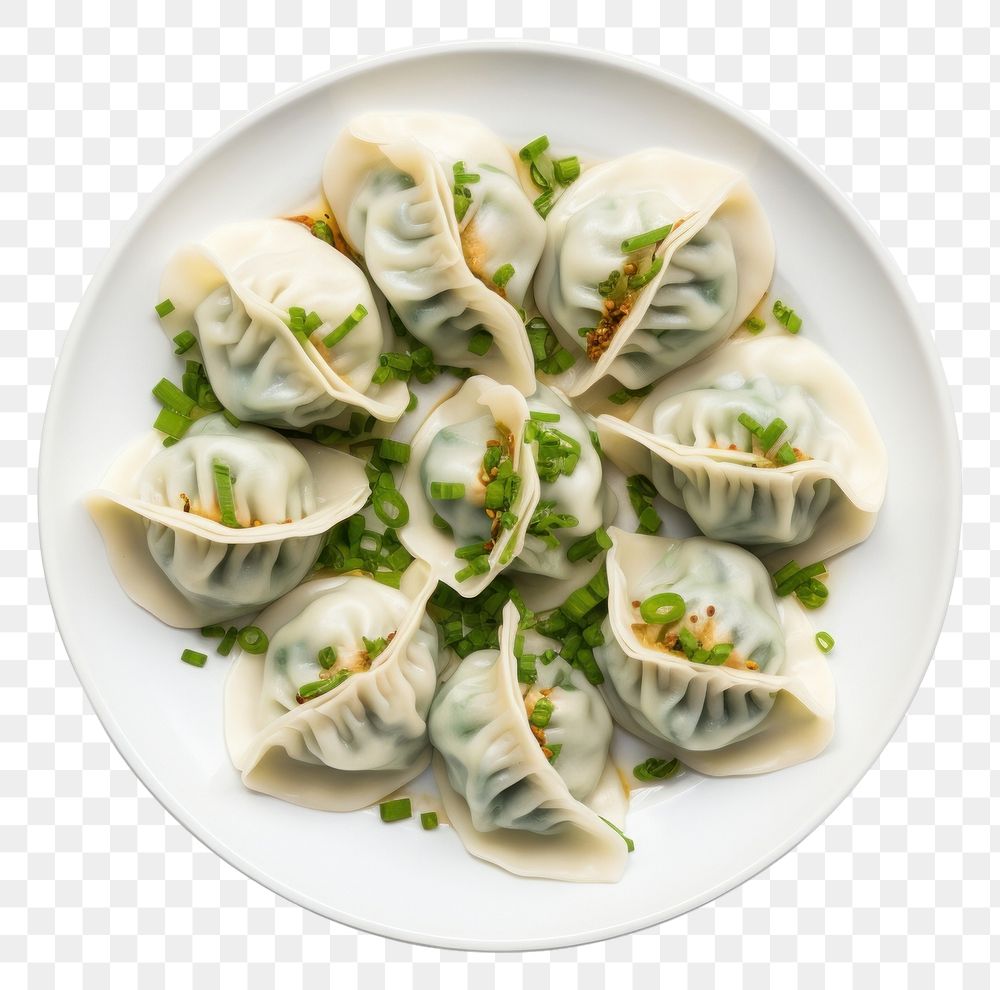 PNG Chive Dumplings dumpling food plate. AI generated Image by rawpixel.