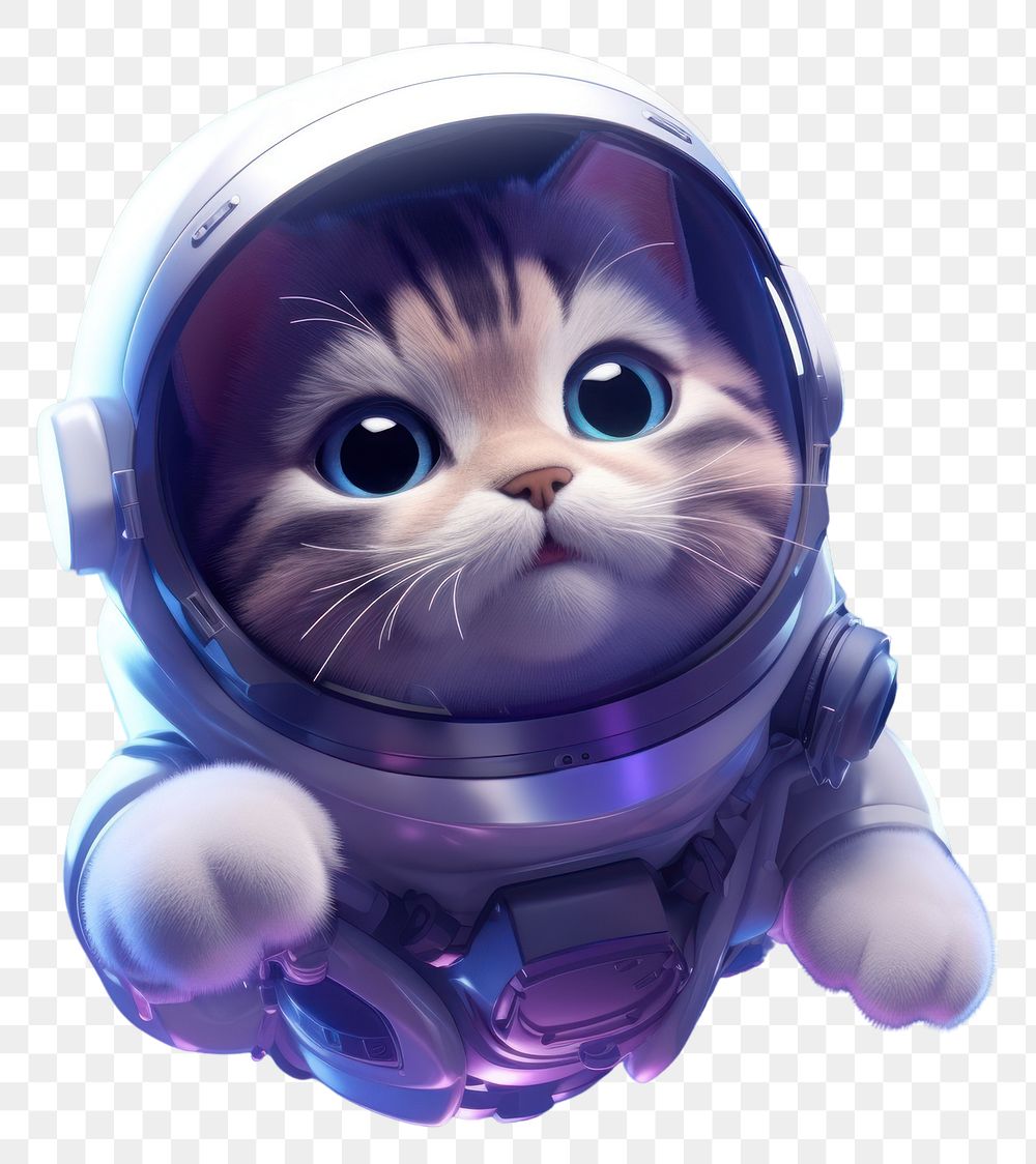 PNG  Astronaut cat cartoon mammal purple