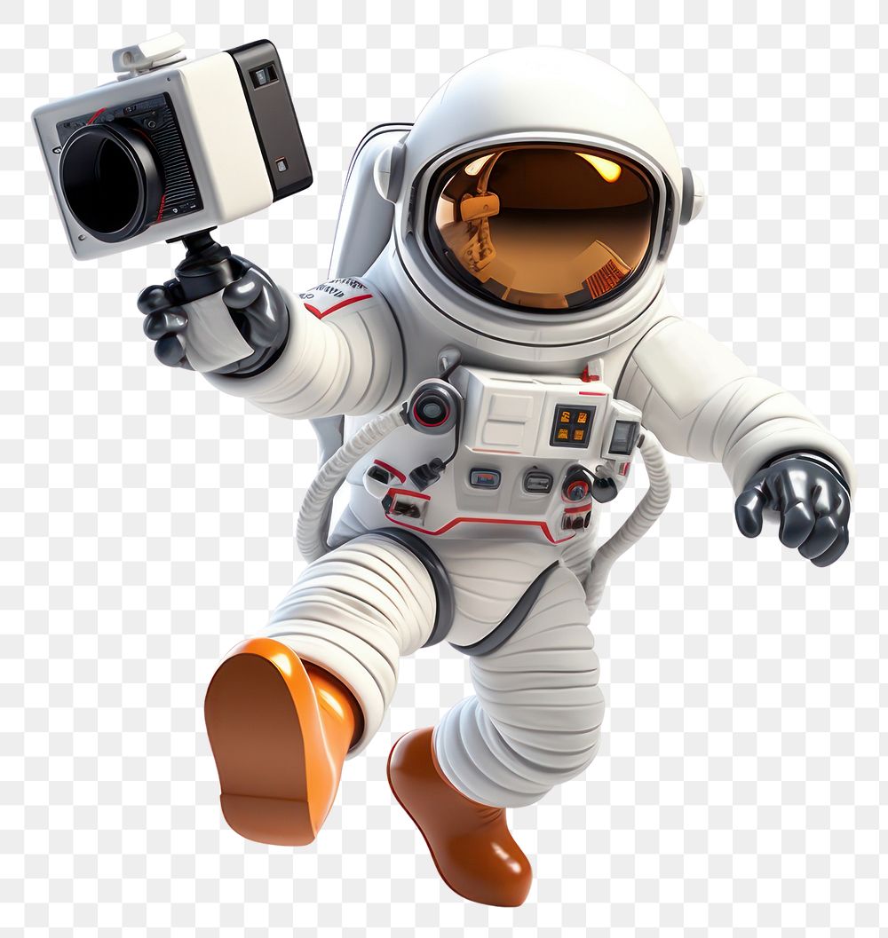 PNG Astronaut camera cartoon white background. AI generated Image by rawpixel.