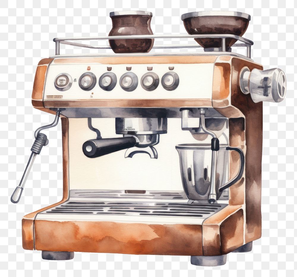 PNG  Espresso machine appliance coffee mixer. AI generated Image by rawpixel.