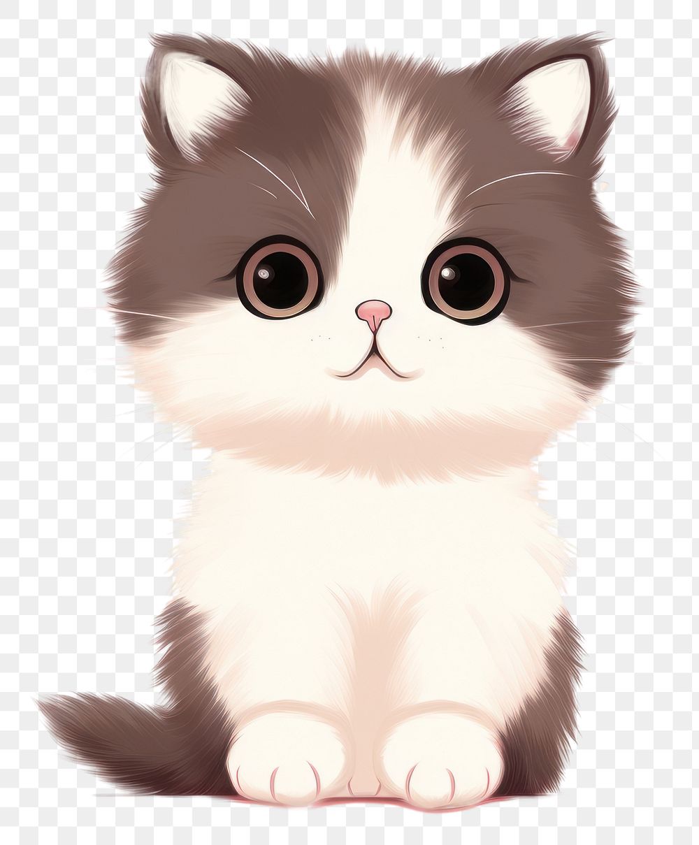 PNG A small happy Calico kitten animal cartoon mammal. AI generated Image by rawpixel.