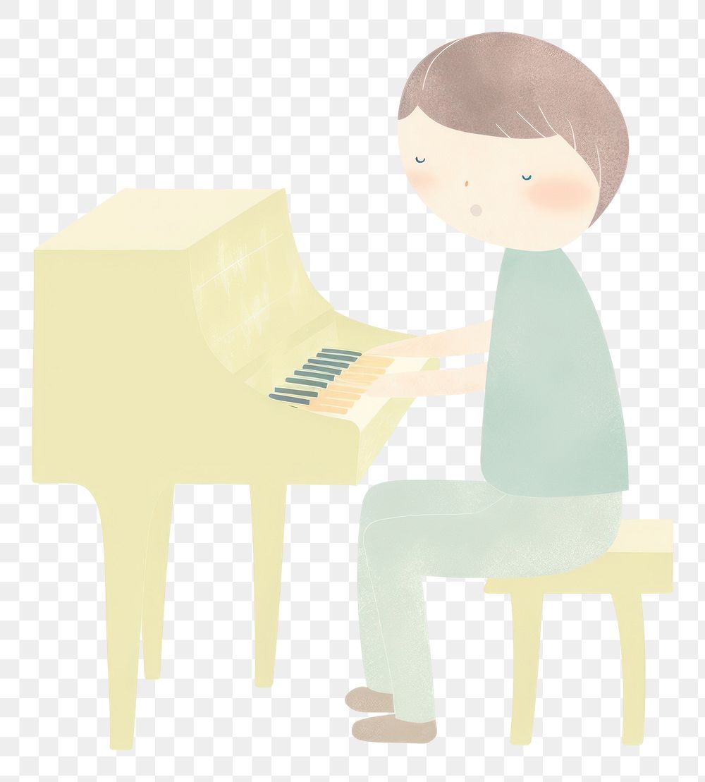 PNG Boy character playing piano keyboard musician pianist. AI generated Image by rawpixel.