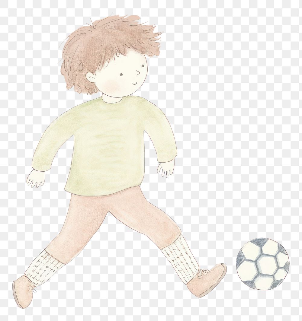 PNG Boy playing soccer character football drawing sports. AI generated Image by rawpixel.