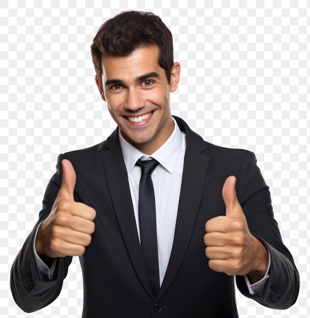 PNG  Young hispanic man wearing business jacket finger adult hand