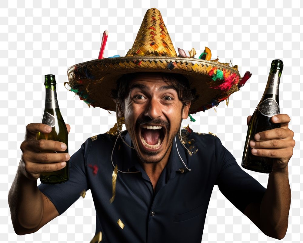 PNG Mexican man gorgeous celebrating shouting party adult. AI generated Image by rawpixel.