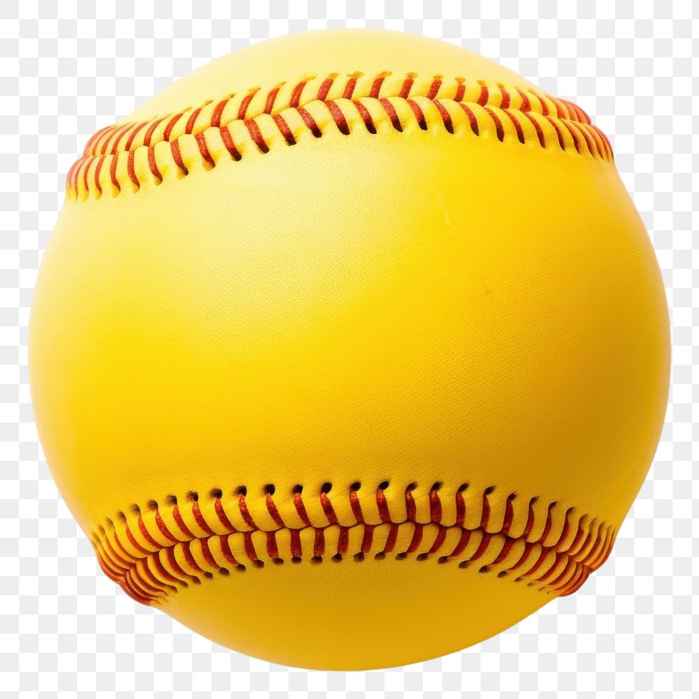 PNG  Yellow softball baseball yellow sports. AI generated Image by rawpixel.