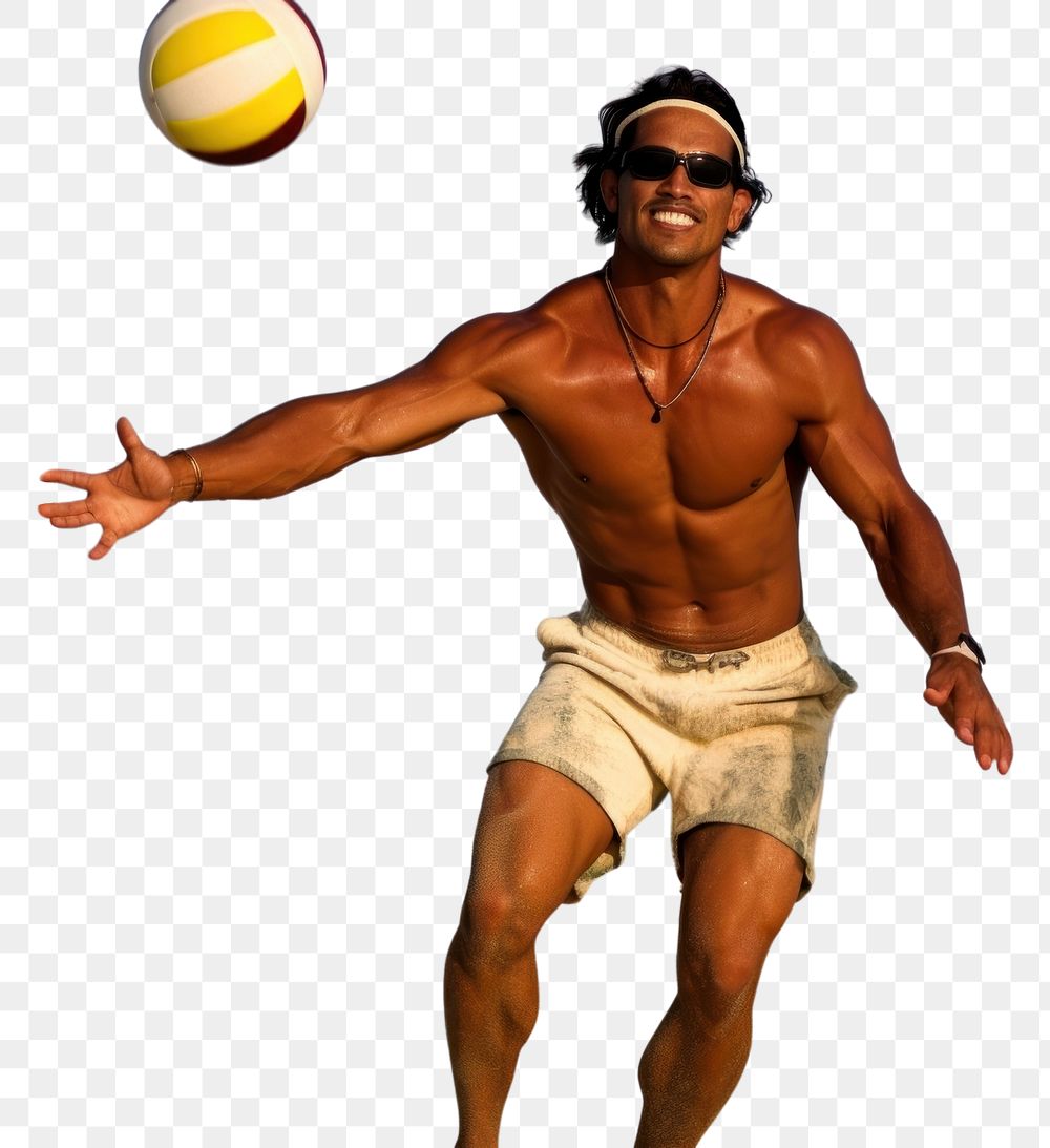 PNG Latino man volleyball glasses sports. AI generated Image by rawpixel.