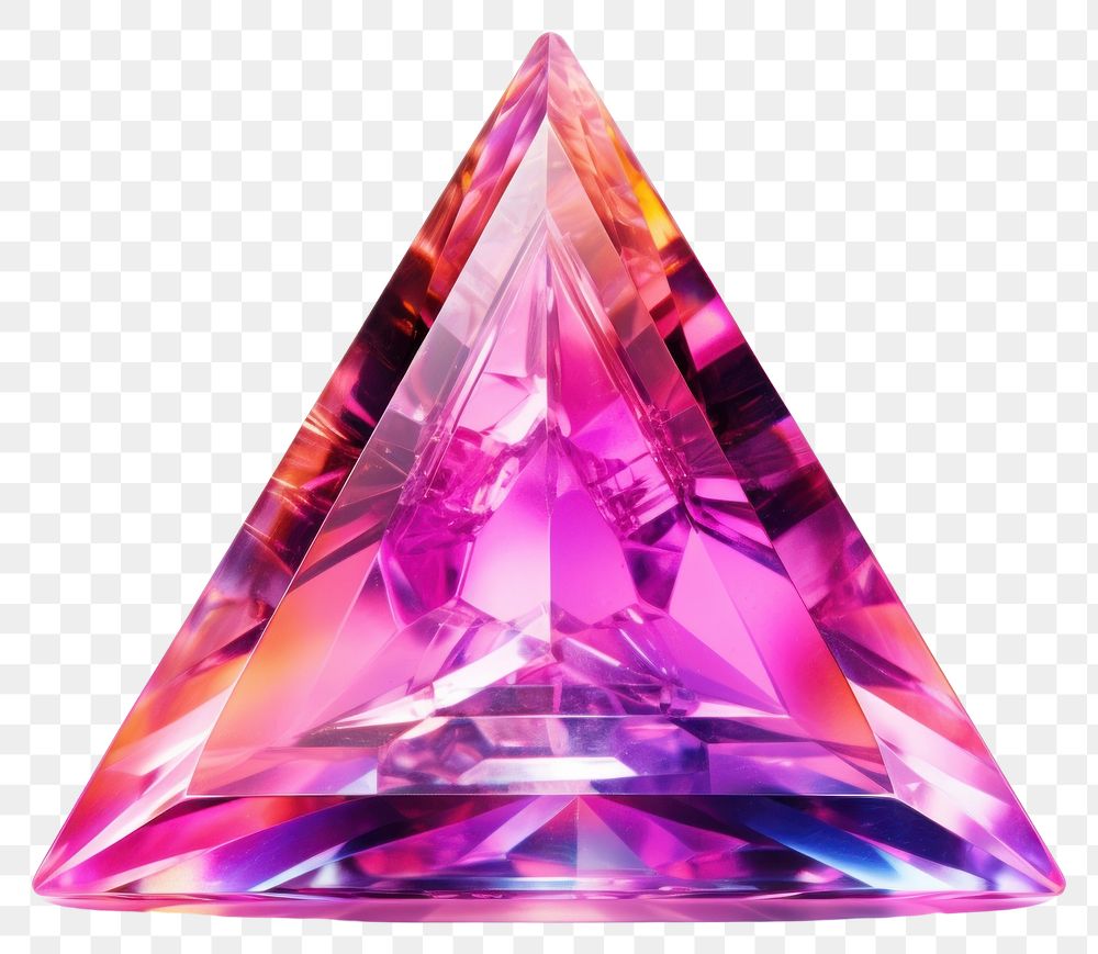 PNG Triangular gemstone crystal amethyst. AI generated Image by rawpixel.