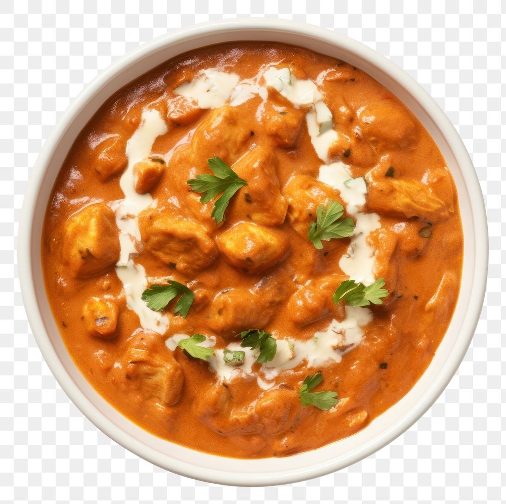 PNG  Indian butter chicken curry food meal bowl. AI generated Image by rawpixel.
