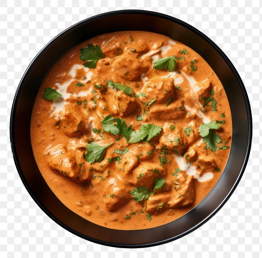 PNG  Indian butter chicken curry food meat vegetable. AI generated Image by rawpixel.