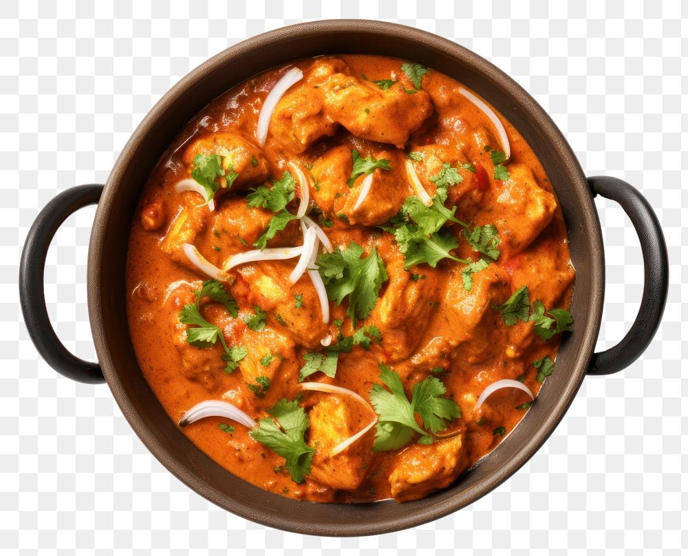 PNG  Indian butter chicken curry dish food meat. AI generated Image by rawpixel.