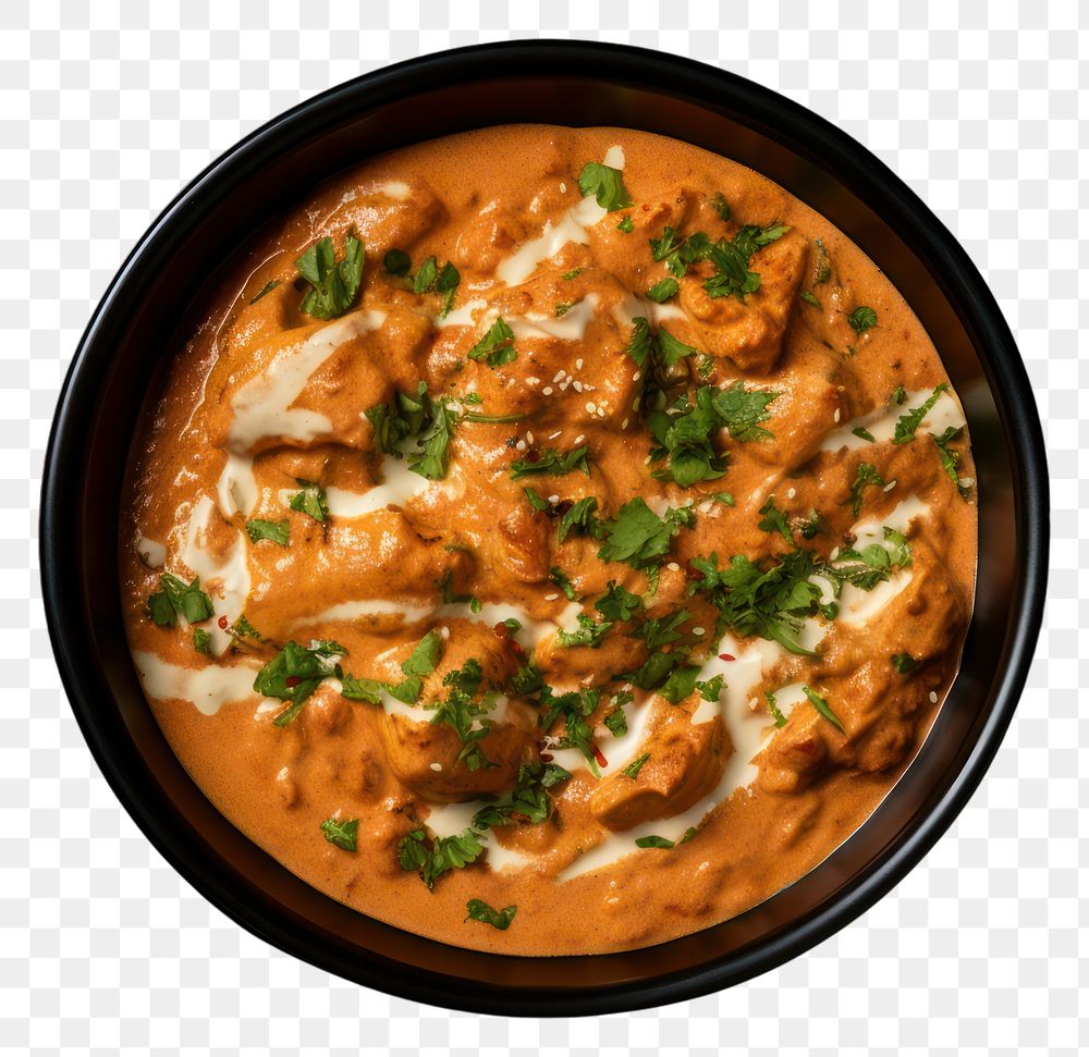 PNG  Indian butter chicken curry food meat vegetable. AI generated Image by rawpixel.