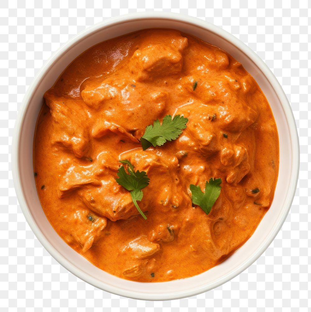 PNG  Indian butter chicken curry food meat bowl. AI generated Image by rawpixel.