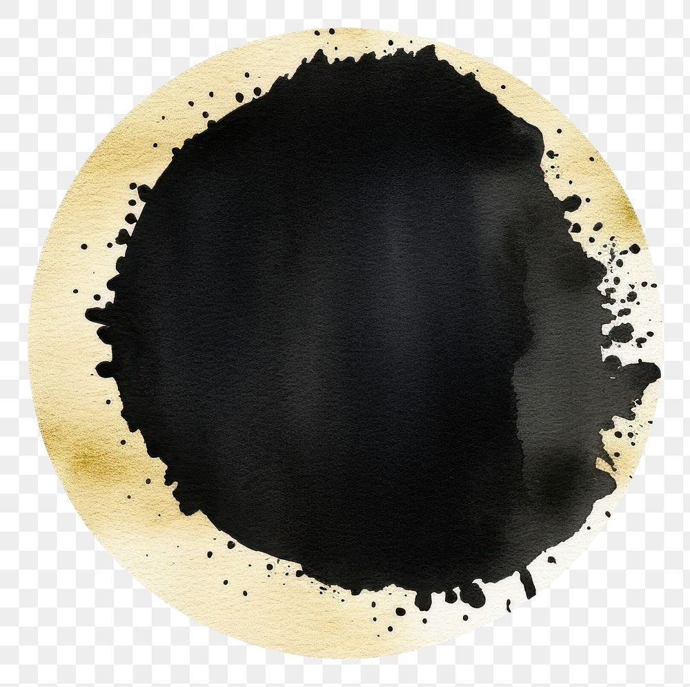 PNG Black circle shape paint stain white background. AI generated Image by rawpixel.