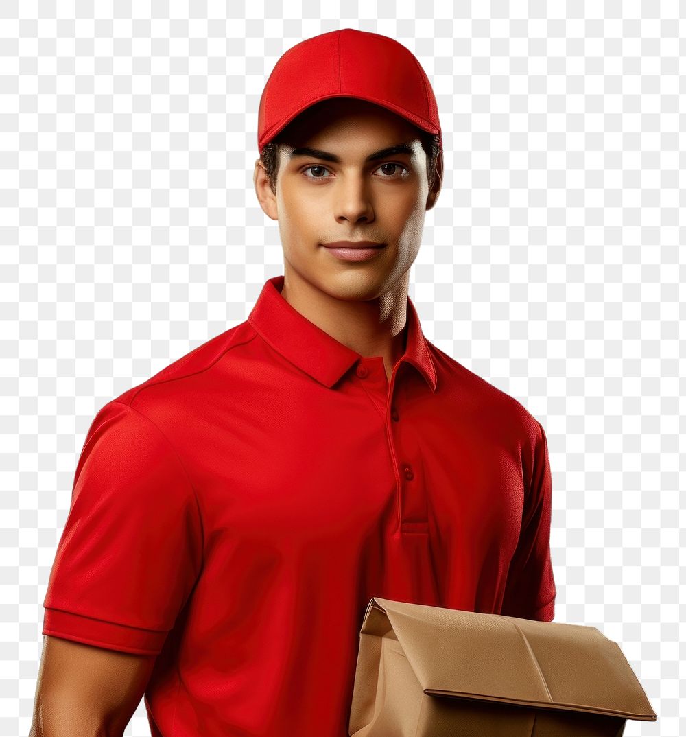 PNG Food delivery portrait cardboard adult. AI generated Image by rawpixel.
