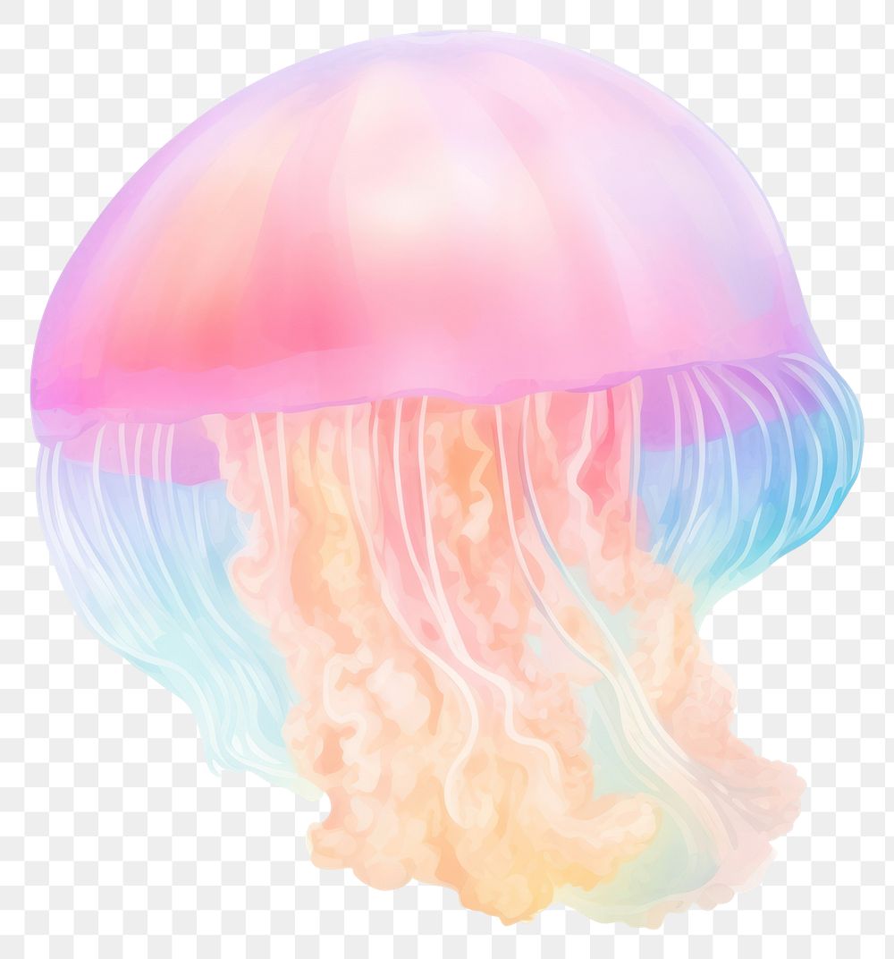 PNG Jellyfish white background invertebrate translucent. AI generated Image by rawpixel.