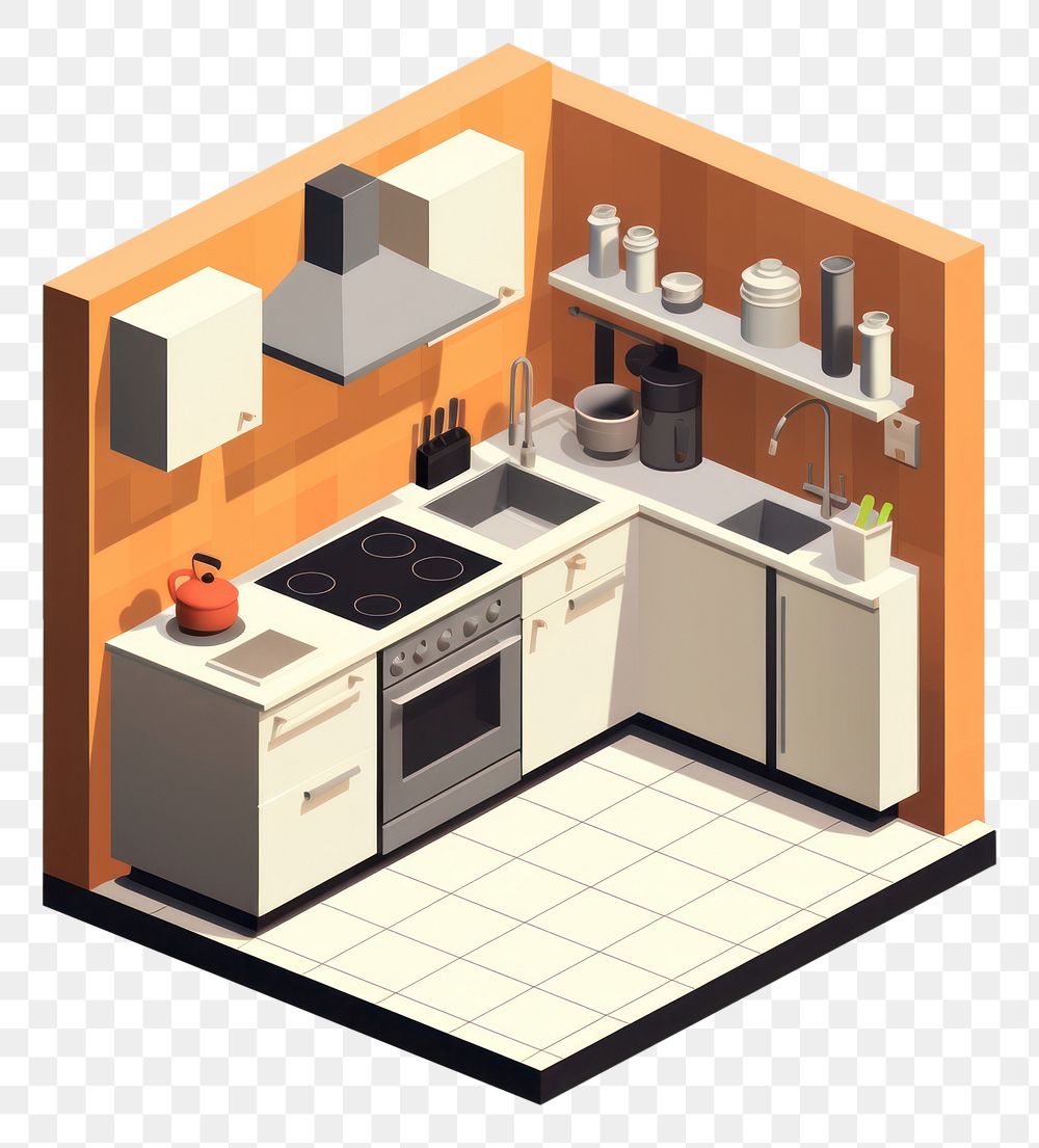 PNG Kitchen isolated appliance sink refrigerator. AI generated Image by rawpixel.